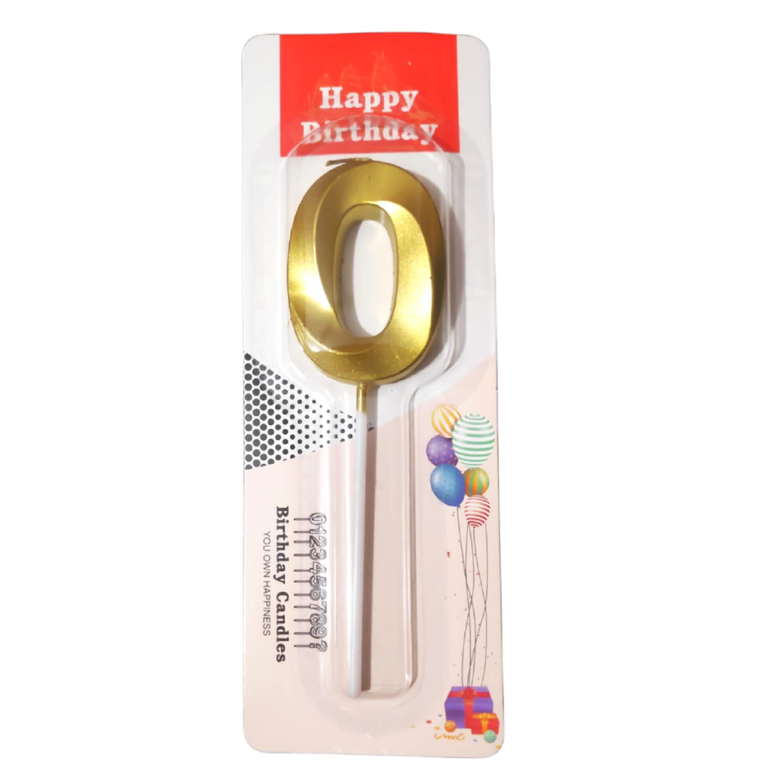 Party Decorz Number 0 Gold Candle | Zero Number Candle |Number 0 Metallic Gold Candle for Birthday,Anniversary, Surprise Party C